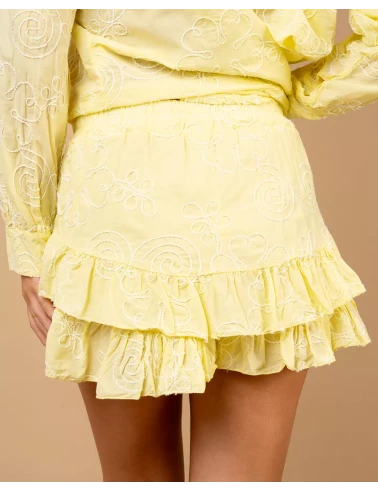 Jupe short brodée