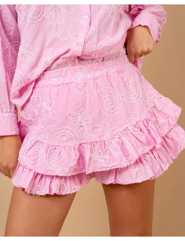Jupe short brodée