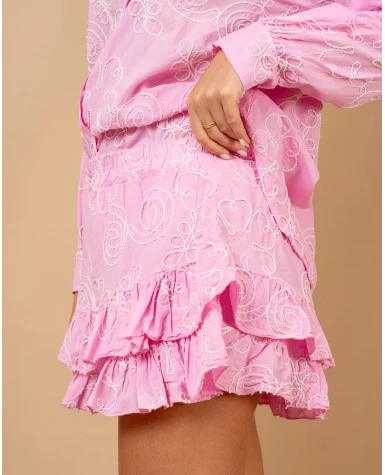 Jupe short brodée
