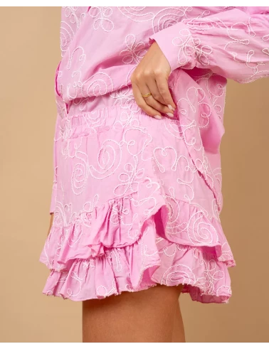 Jupe short brodée