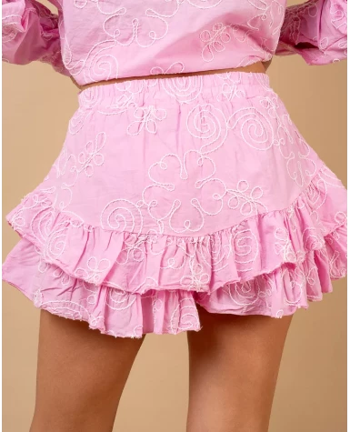 Jupe short brodée