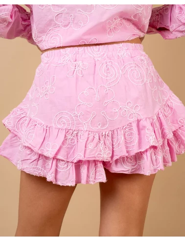 Jupe short brodée