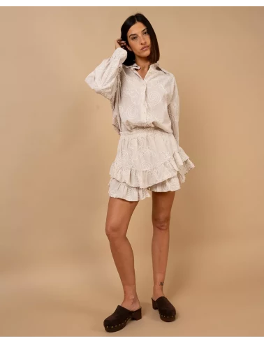 Jupe short brodée