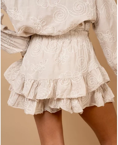 Jupe short brodée