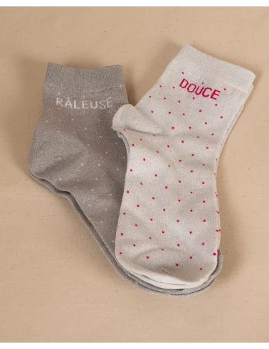Chaussettes pois message