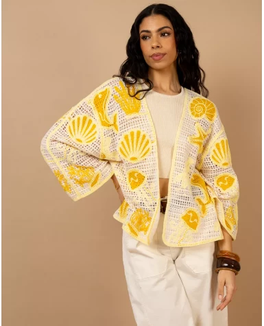 Gilet macramé coquillages