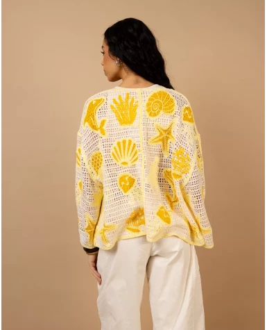 Gilet macramé coquillages