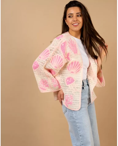 Gilet macramé coquillages