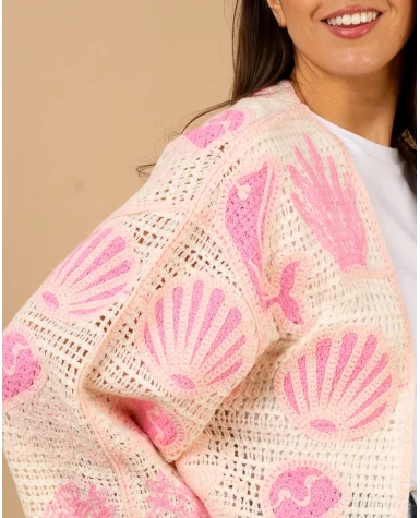 Gilet macramé coquillages