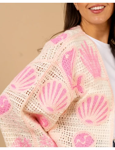 Gilet macramé coquillages