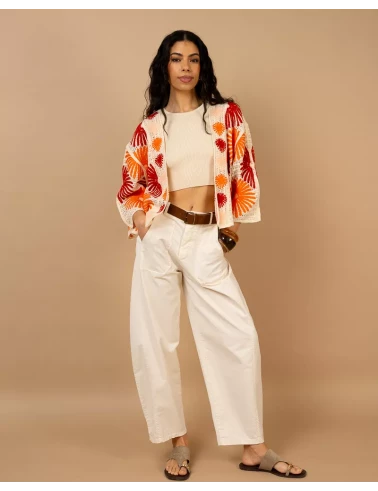 Gilet macramé soleil