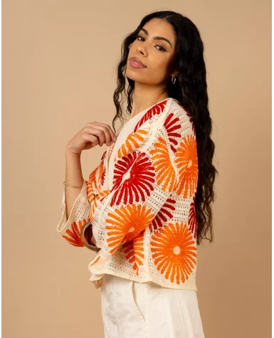 Gilet macramé soleil Gilet macramé soleil