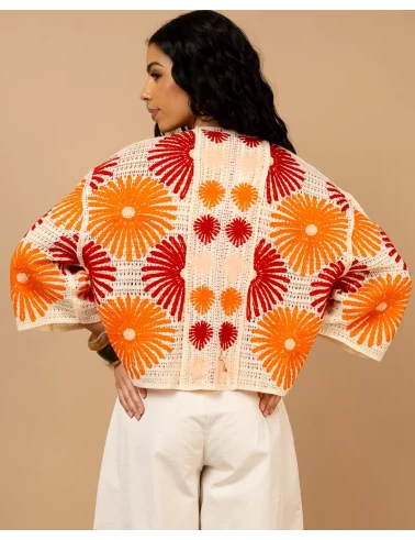 Gilet macramé soleil