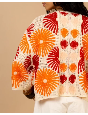 Gilet macramé soleil
