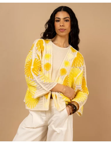 Gilet macramé soleil