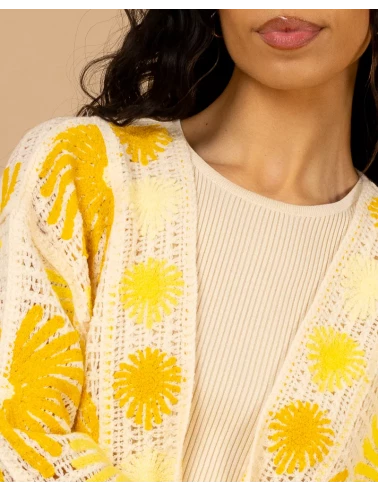 Gilet macramé soleil