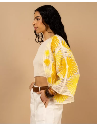 Gilet macramé soleil