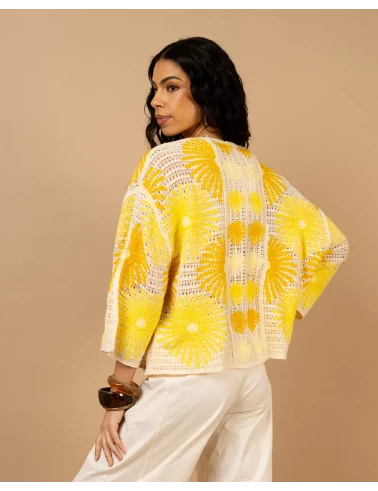 Gilet macramé soleil
