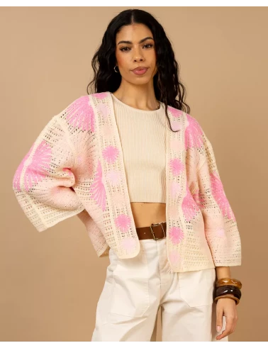 Gilet macramé soleil