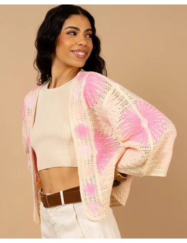 Gilet macramé soleil
