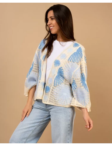 Gilet macramé soleil