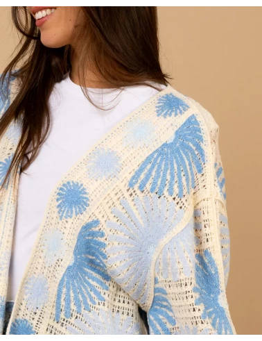 Gilet macramé soleil