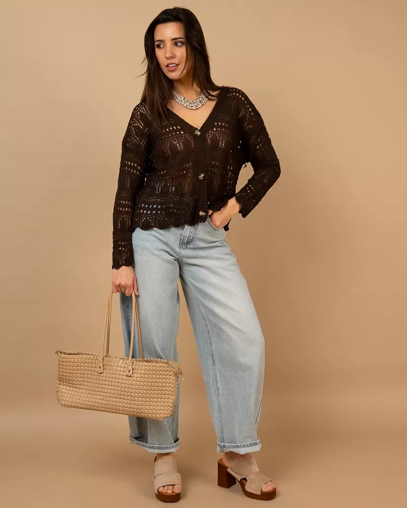 Gilet maille ajourée