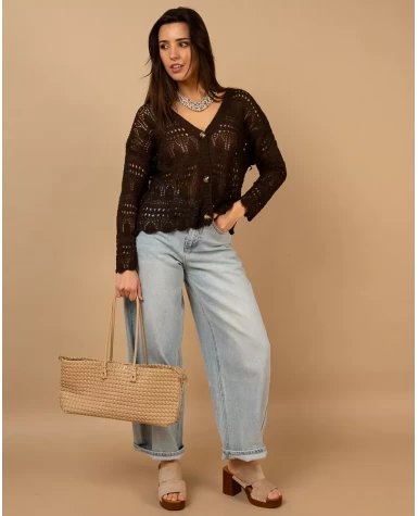 Gilet maille ajourée