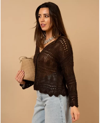 Gilet maille ajourée