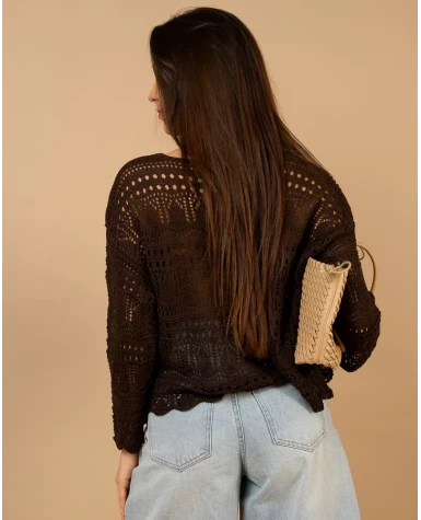Gilet maille ajourée