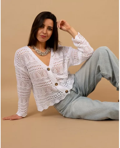 Gilet maille ajourée