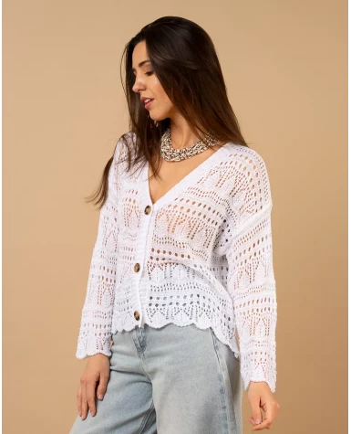 Gilet maille ajourée