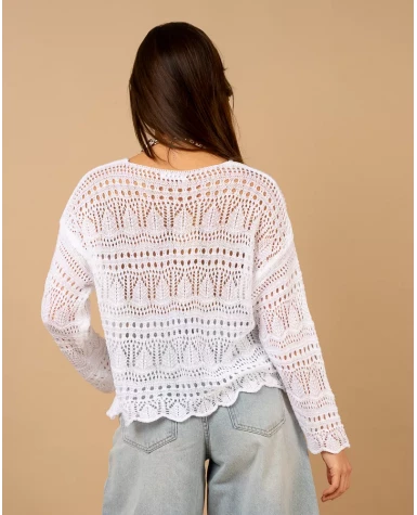 Gilet maille ajourée