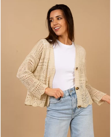Gilet maille ajourée