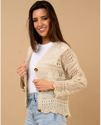 Gilet maille ajourée