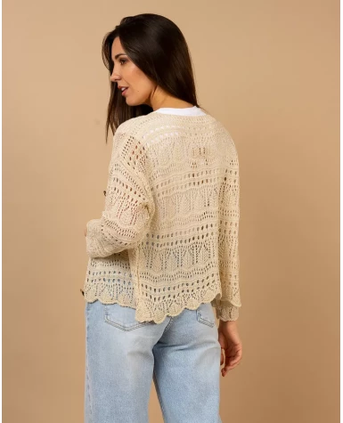 Gilet maille ajourée