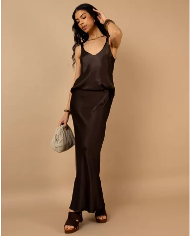 Jupe longue effet satin