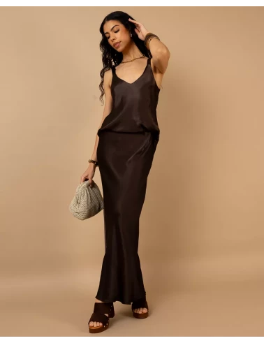 Jupe longue effet satin