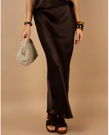 Jupe longue effet satin