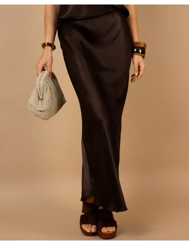 Jupe longue effet satin