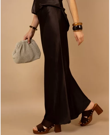 Jupe longue effet satin