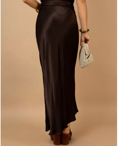 Jupe longue effet satin