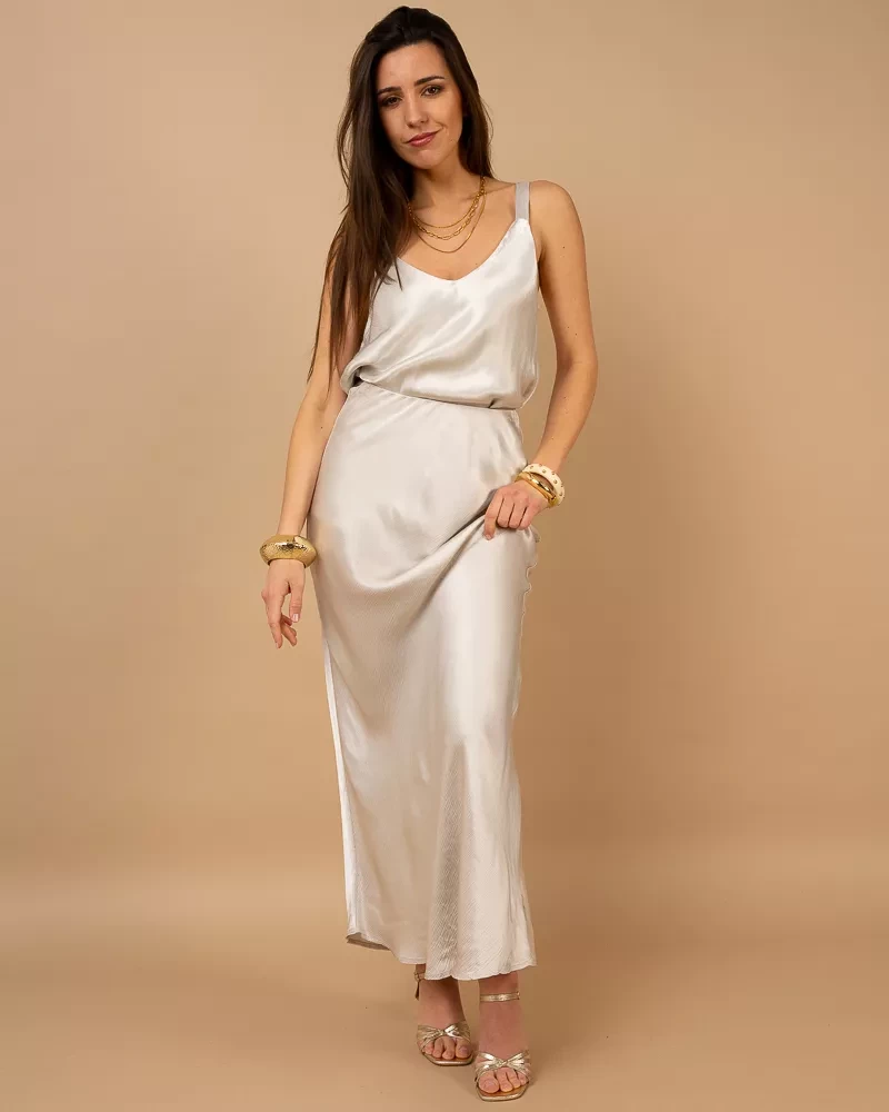 Jupe longue effet satin