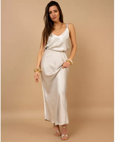 Jupe longue effet satin