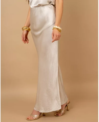 Jupe longue effet satin