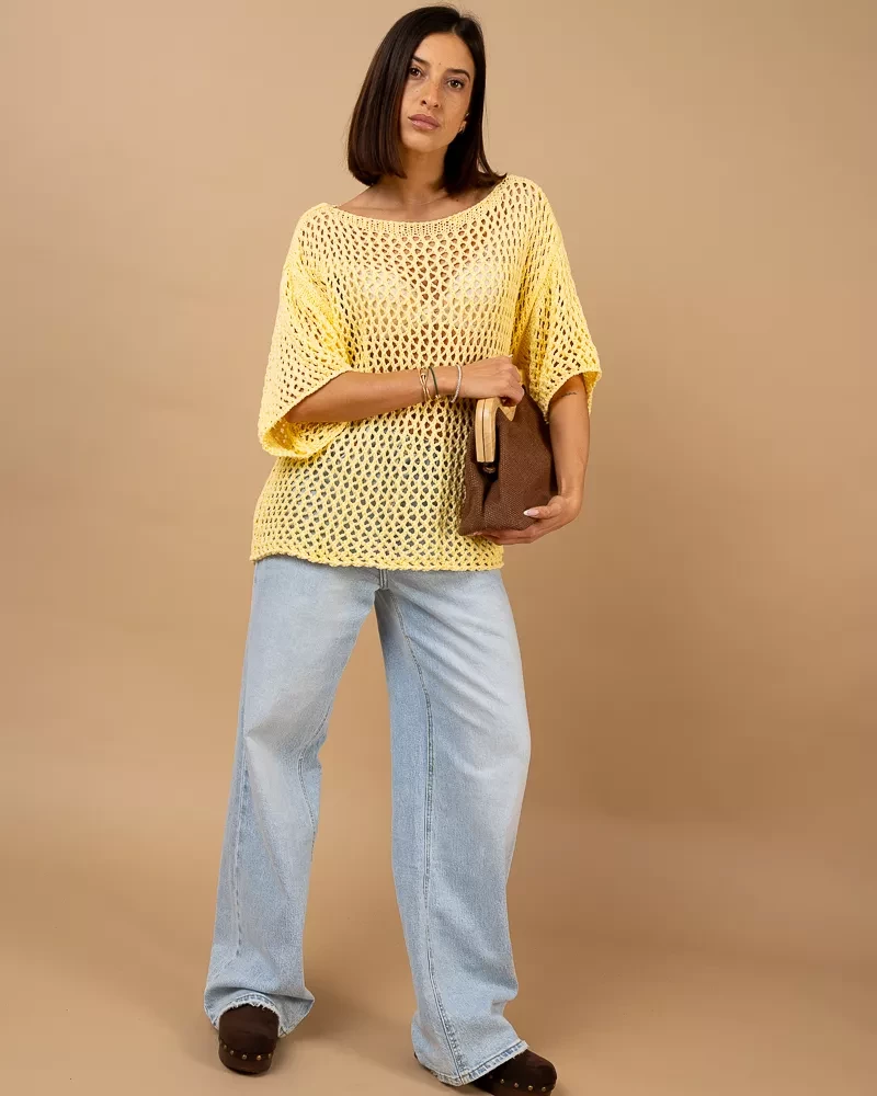 Top maille ajourée