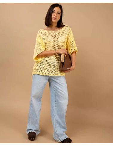 Top maille ajourée