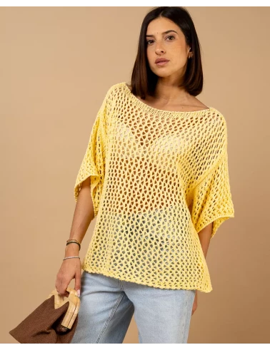 Top maille ajourée