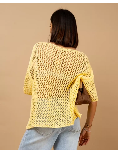 Top maille ajourée