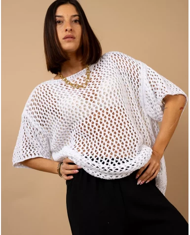 Top maille ajourée